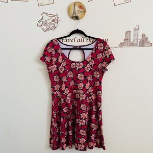 Charlotte Russe Floral Red Mini Dress Size XL